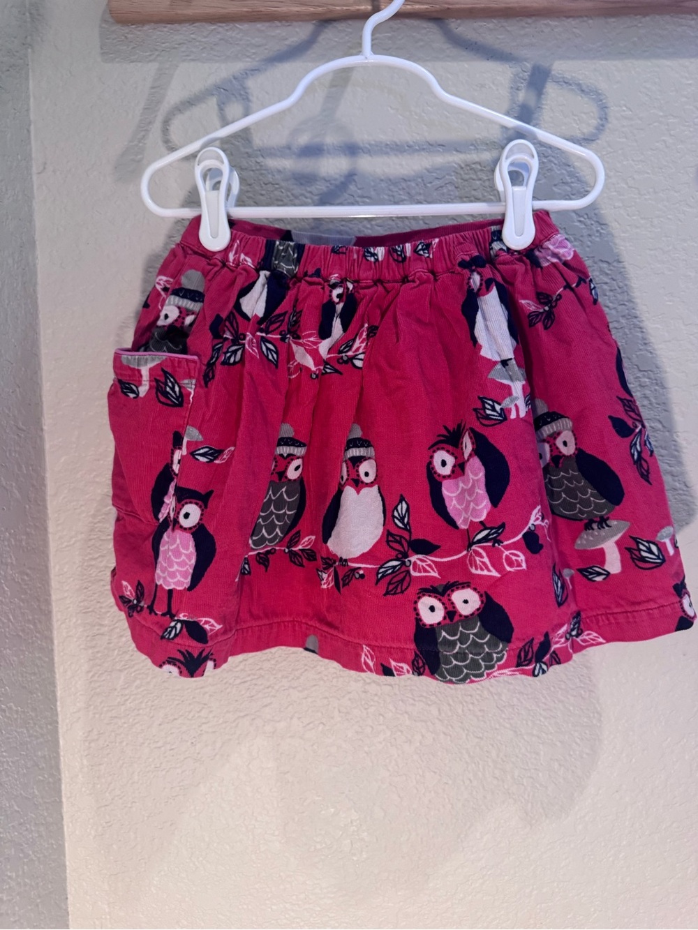 Girls red Owl Print Skirt- Mini Boden